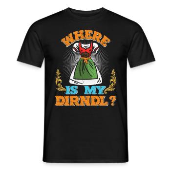 Où est mon Dirndl ? Chemise Trachten - T-shirt homme - noir - Devant - AI Model Male 178 light (178cm)