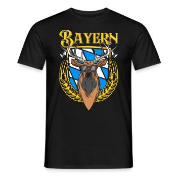 Bayern Shirt München Bayerische Flagge Bayer - Männer T-Shirt - Schwarz - Vorne - AI Model Male 178 light (178cm)