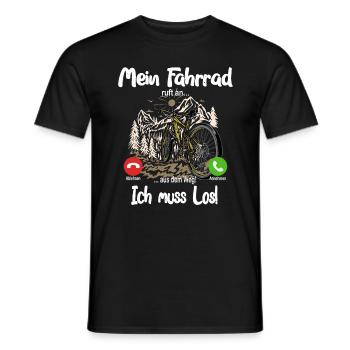 Mein Fahrrad ruft an... aus dem Weg, ich muss los! - Männer T-Shirt - Schwarz - Vorne - AI Model Male 178 light (178cm)