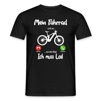 Mein Fahrrad ruft an... aus dem Weg, ich muss los! - Männer T-Shirt - Schwarz - Vorne - AI Model Male 178 light (178cm)