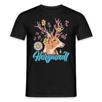 Herzmadl Trachten Shirt Frauen - T-shirt homme - noir - Devant - AI Model Male 178 light (178cm)