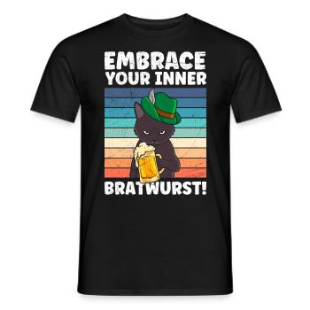 Allemagne Fan de bière Montrez votre saucisse intérieure - T-shirt homme - noir - Devant - AI Model Male 178 light (178cm)