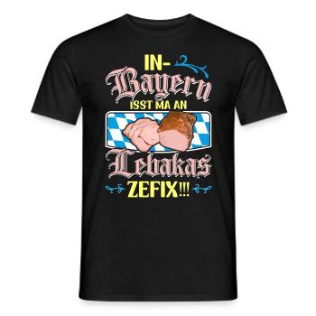 Leberkäse En Bavière, Ma An mange le Zefix de Lebaka - T-shirt homme - noir - Devant - AI Model Male 178 light (178cm)