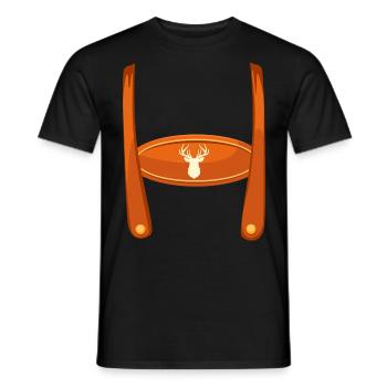 Lederhosn Bayerisches Trachten Shirt Herren - T-shirt homme - noir - Devant - AI Model Male 178 light (178cm)