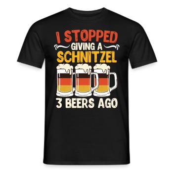 German Beer Stopped Giving a Schnitzel 3 Beers - Men's T-Shirt - black - Front - AI Model Male 178 light (178cm)