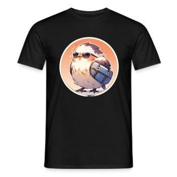 Oiseaux Oiseaux Drôles d’animaux Habitant de la forêt Animal - T-shirt homme - noir - Devant - AI Model Male 178 light (178cm)
