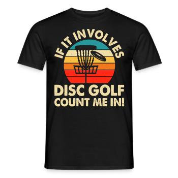 Discgolf Disc Golf - Men's T-Shirt - black - Front - AI Model Male 178 light (178cm)