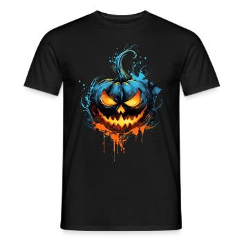Halloween Jackolantern Pumpkin Shirt Design m/w/d - Männer T-Shirt - Schwarz - Vorne - AI Model Male 178 light (178cm)