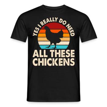 Chickens Chicken - Men's T-Shirt - black - Front - AI Model Male 178 light (178cm)