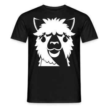 Funny Alpaca Silhouette Cheeky Fun Alpacas - Men's T-Shirt - black - Front - AI Model Male 178 light (178cm)