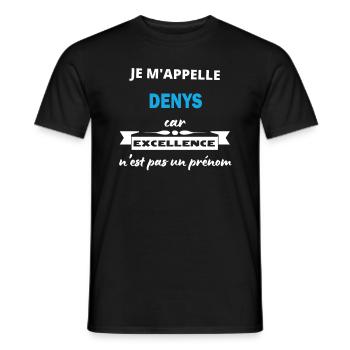 Je m'appelle excellence Denys - T-shirt homme - noir - Devant - AI Model Male 178 light (178cm)