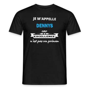 Je m'appelle excellence Dennys - T-shirt homme - noir - Devant - AI Model Male 178 light (178cm)