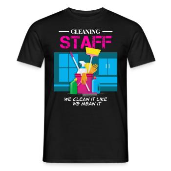 Personnel de nettoyage Nous le nettoyons comme nous le pensons - T-shirt homme - noir - Devant - AI Model Male 178 light (178cm)