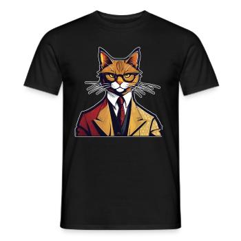 Cat Shirt Cat Gift Idea Putty - Men's T-Shirt - black - Front - AI Model Male 178 light (178cm)