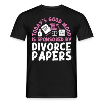 Happy Divorce Party Today's Good - Men's T-Shirt - black - Front - AI Model Male 178 light (178cm)