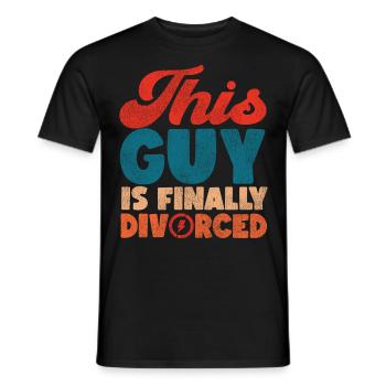 Happy Divorce Party This Guy Is - Männer T-Shirt - Schwarz - Vorne - AI Model Male 178 light (178cm)