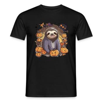 Sloth Halloween Sloths Sloth Pumpkin - Men's T-Shirt - black - Front - AI Model Male 178 light (178cm)