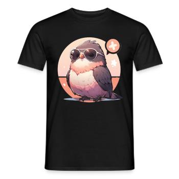 Oiseaux Oiseaux Drôles d’animaux Habitant de la forêt Animal - T-shirt homme - noir - Devant - AI Model Male 178 light (178cm)