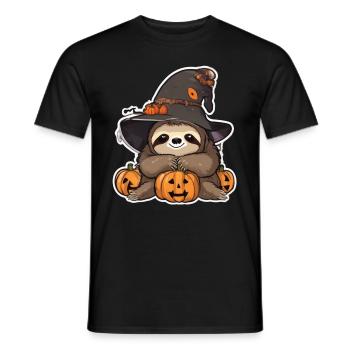 Sloth Halloween Sloths Sloth Pumpkin - Men's T-Shirt - black - Front - AI Model Male 178 light (178cm)