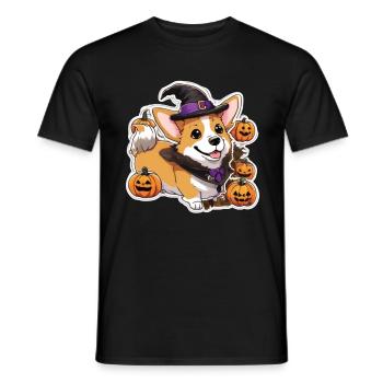 Corgi Corgi Dog Corgi Halloween Corgis - Men's T-Shirt - black - Front - AI Model Male 178 light (178cm)