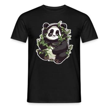 Panda Pandas Panda Baby Panda Animal Animals - Men's T-Shirt - black - Front - AI Model Male 178 light (178cm)