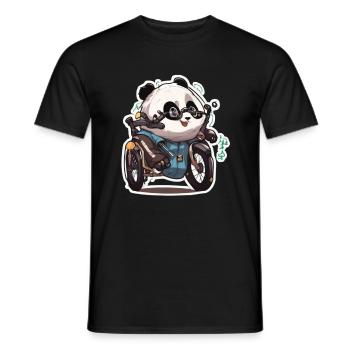 Panda Bike Panda Pandas Panda Ours - T-shirt homme - noir - Devant - AI Model Male 178 light (178cm)