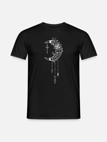 Wicca & Pagan: Mystical design with crescent moon - Men's T-Shirt - black