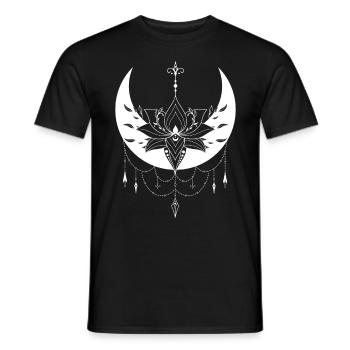 Mystische Halbmond-Lotus für Wicca und Pagans - Männer T-Shirt - Schwarz - Vorne - AI Model Male 178 light (178cm)