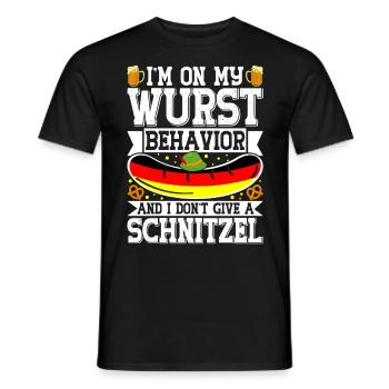 Allemagne Sur mon comportement Wurst Bretzels Fan de bière - T-shirt homme - noir - Devant - AI Model Male 178 light (178cm)