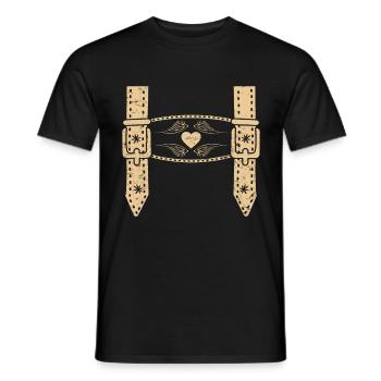 Lederhosen Trachten Shirt Männer Bayerisch - Männer T-Shirt - Schwarz - Vorne - AI Model Male 178 light (178cm)