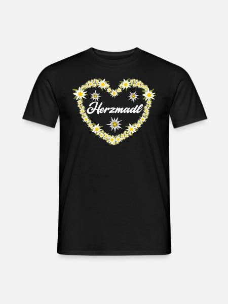 Herzmadl Bayern Trachten Shirt - Männer T-Shirt - Schwarz