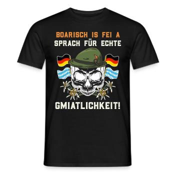 Boarisch is fei a Sprach für Echte Gmiatlichkeit - Men's T-Shirt - black - Front - AI Model Male 178 light (178cm)