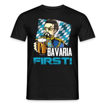 Bavaria First King Ludwig Free State of Bavaria - Men's T-Shirt - black - Front - AI Model Male 178 light (178cm)