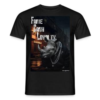 Fame Cash Loyalty Ghetto Gangster - Männer T-Shirt - Schwarz - Vorne - AI Model Male 178 light (178cm)