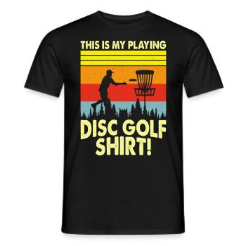 Discgolf Disc Golf - Men's T-Shirt - black - Front - AI Model Male 178 light (178cm)