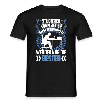 Nur die Besten werden Amateurfunker Hobbyfunker - Männer T-Shirt - Schwarz - Vorne - AI Model Male 178 light (178cm)