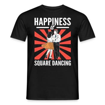 Happiness Is Square Dancing Square Dance Square - Men's T-Shirt - black - Front - AI Model Male 178 light (178cm)