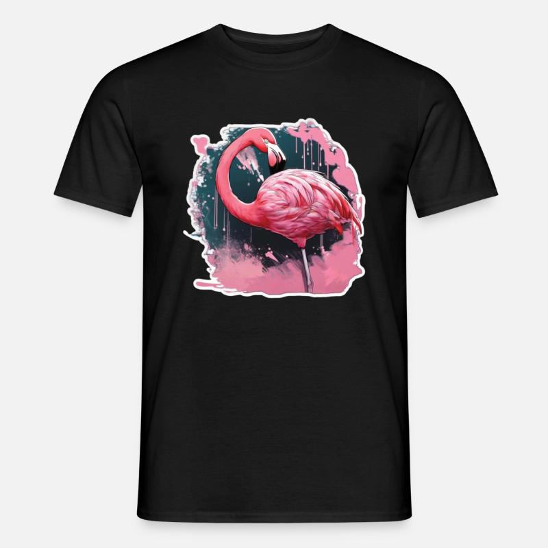 Flamingos - Männer T-Shirt - Schwarz