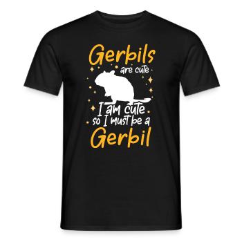 Ich bin eine Rennmaus Nagetier Gerbil - Männer T-Shirt - Schwarz - Vorne - AI Model Male 178 light (178cm)