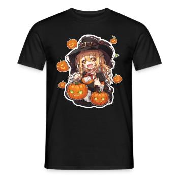 Sorcière Sorcière Halloween Tenue Sorcière Costume Citrouille - T-shirt homme - noir - Devant - AI Model Male 178 light (178cm)
