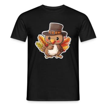 Thanksgiving Truthahn Herbst Erntedankfest - Männer T-Shirt - Schwarz - Vorne - AI Model Male 178 light (178cm)