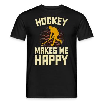 Hockey Eishockey Ice Hockey - Men's T-Shirt - black - Front - AI Model Male 178 light (178cm)