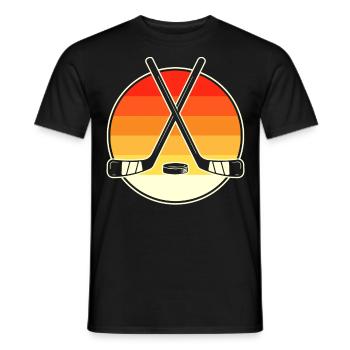 Hockey Eishockey Ice Hockey - Men's T-Shirt - black - Front - AI Model Male 178 light (178cm)
