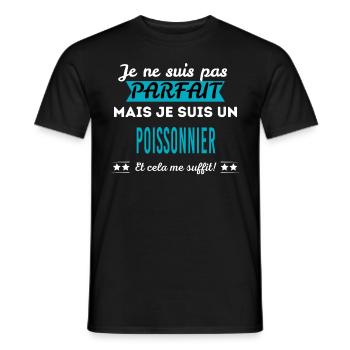 Je ne suis pas parfait POISSONNIER - T-shirt homme - noir - Devant - AI Model Male 178 light (178cm)