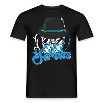 Bayerisch Servus München Shirt Bayern Gruß - Men's T-Shirt - black - Front - AI Model Male 178 light (178cm)