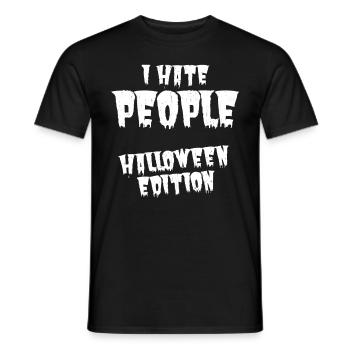 I Hate People Halloween Edition Saying Sarcasm - Men's T-Shirt - black - Front - AI Model Male 178 light (178cm)