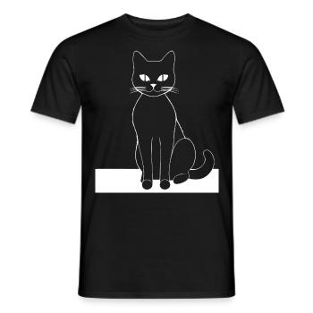 Lustige Katzensilhouette Freche Spaßkatzen - Männer T-Shirt - Schwarz - Vorne - AI Model Male 178 light (178cm)
