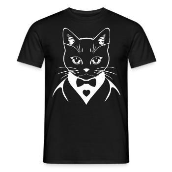 Lustige Katzensilhouette Freche Spaßkatzen - Männer T-Shirt - Schwarz - Vorne - AI Model Male 178 light (178cm)