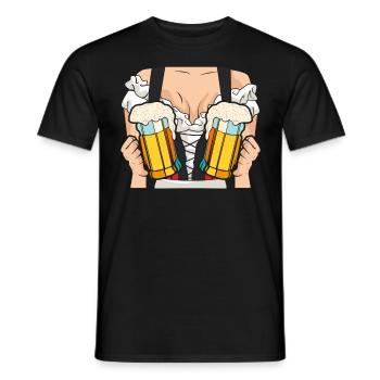 Trachten Shirt Frauen Bierfan - T-shirt homme - noir - Devant - AI Model Male 178 light (178cm)