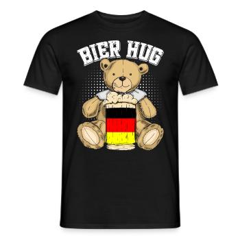 Beer Hug Germany Beer Lover Teddy Bear - Men's T-Shirt - black - Front - AI Model Male 178 light (178cm)